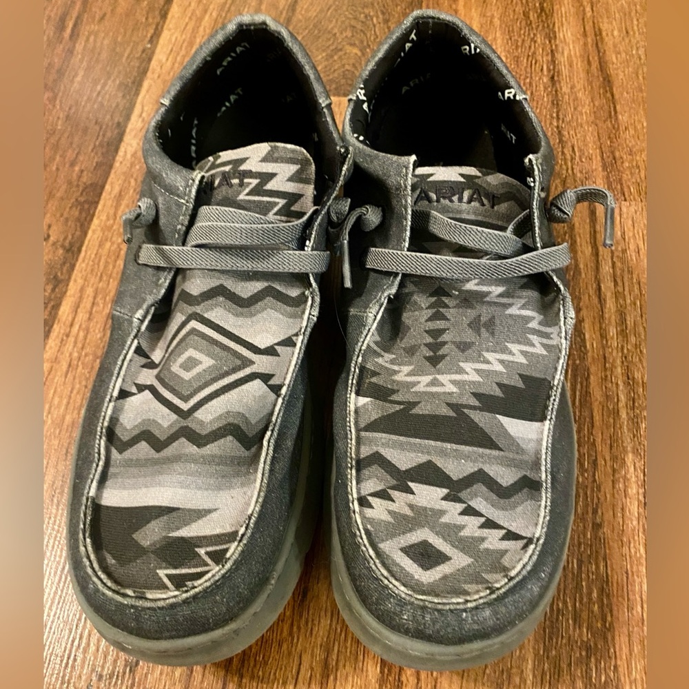 Ariat Men's Hilo Stretch Casual Shoe Charcoal/Gray Aztec Print size 12EE